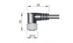 Ø8 Coudé 3 pins femelles a câble – Image 2